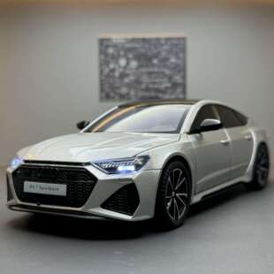 新款 浩驰合金车模1比24奥迪RS7跑车带声光玩具车音效模型摆件