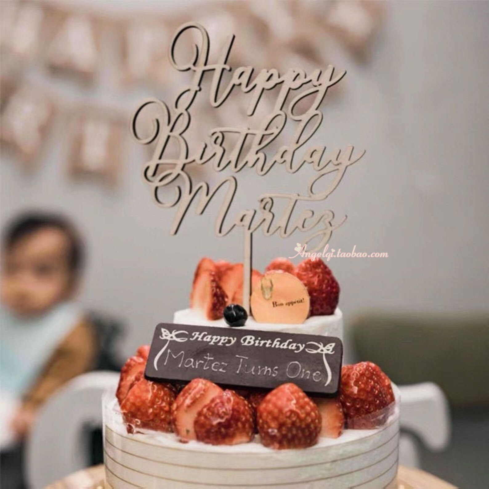 happy birthday cake topper 定制生日快乐蛋糕插牌派对装饰道具
