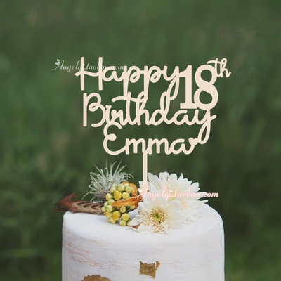 定制名字年龄生日蛋糕插牌字母蛋糕插件 Birthday Cake Topper
