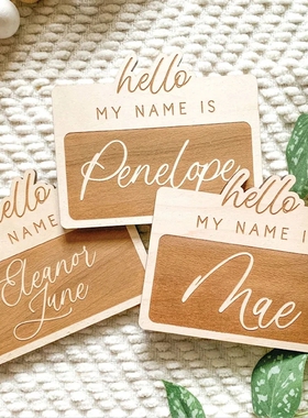Baby Name Sign Birth Announcement Sign 定制婴儿出生告示木牌