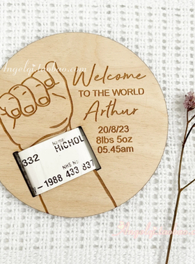 Baby Birth Announcement Bracelet Holder 定制新生儿出生告示牌