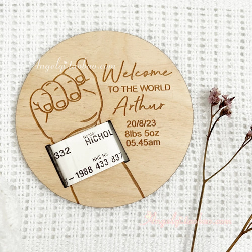Baby Birth Announcement Bracelet Holder 定制新生儿出生告示牌