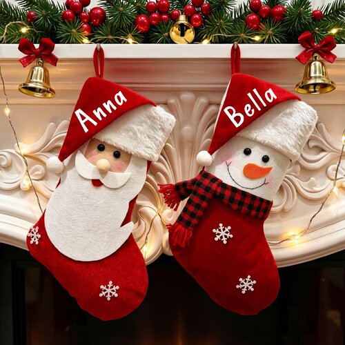 Custom Christmas Stocking 定制圣诞老人雪人礼物袋圣诞节圣诞袜
