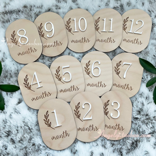 Custom Baby Milestone Marker 木质婴儿出生月份牌宝宝拍照道具