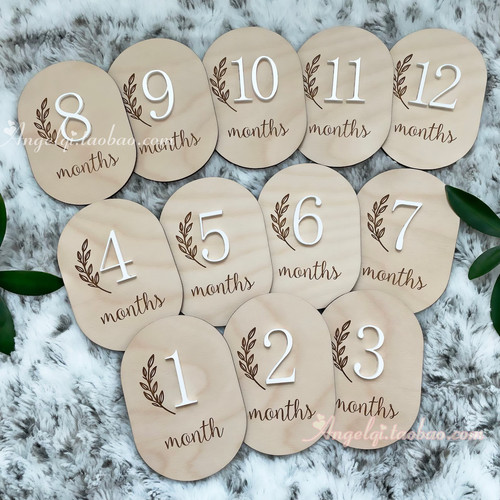 Custom Baby Milestone Marker 木质婴儿出生月份牌宝宝拍照道具