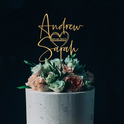 Wedding cake topper 定制婚礼蛋糕插牌订婚周年纪念蛋糕插牌装饰