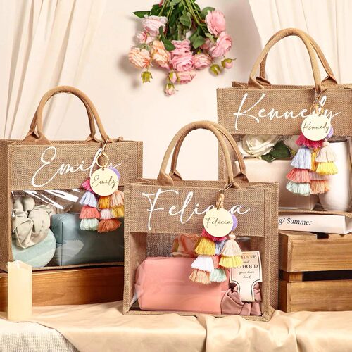 Personalized gift bag 定制名字婚礼手提袋伴娘礼物袋伴手礼袋