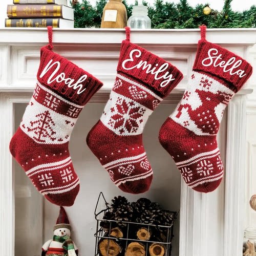 Custom Christmas Stocking 定制圣诞针织袜圣诞节礼物袜圣诞装饰
