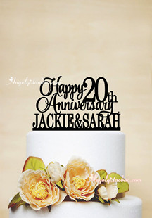 Custom Anniversary Cake Topper 定制周年蛋糕插牌婚礼蛋糕装饰