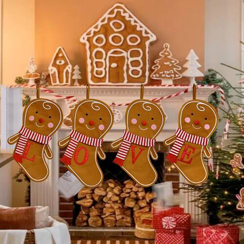 Gingerbread Man Christmas Socks 姜饼人圣诞袜圣诞节装饰礼物袋