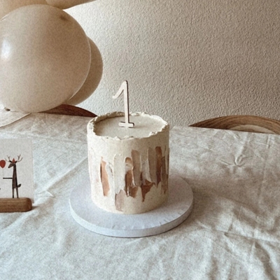 0~6 Numbers Wood Cake Topper木质蛋糕插件数字生日蛋糕插牌装饰