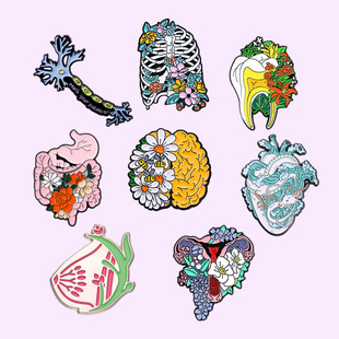 医师徽章医学人体胸针骨科消化科肝脏子宫盆腔挂件白大褂防拿错