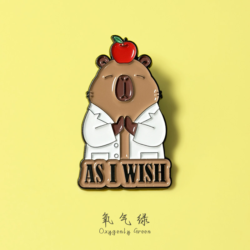 As I wish卡皮巴拉卡通医生胸针白大褂配饰护士服装饰医学生礼物图片