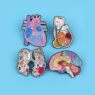 医师节胸针呼吸科心脏科脑科医生礼物白大褂装 饰金属徽章医学生