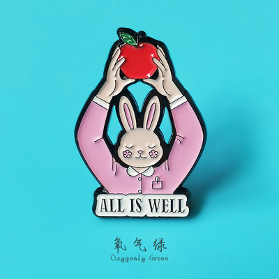 夜班平安医生胸针护士饰品白大褂金属徽章可爱兔子保平安挂件