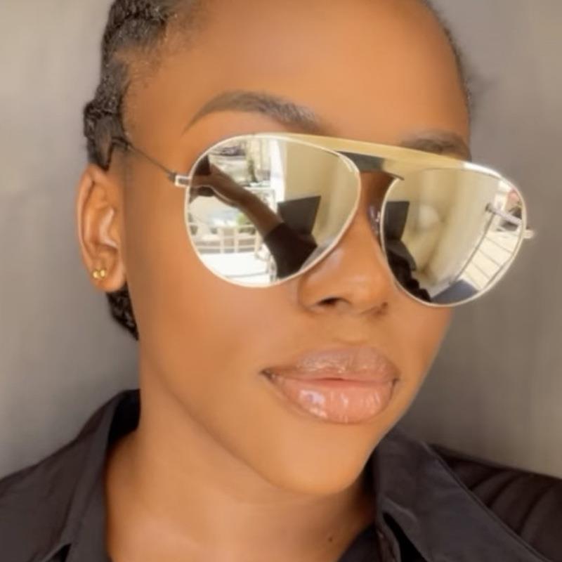 蛤蟆镜复古单梁太阳眼镜潮流金属墨镜欧美大框ins网红同款太阳镜