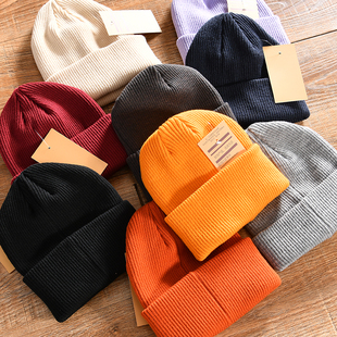 外贸尾货 加厚保暖 冬季 男女情侣款 百搭毛线帽子 时尚 日单小众