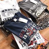 数码 印花 夏季 全棉透气 复古 时尚 男士 美式 百搭圆领短袖 T恤潮