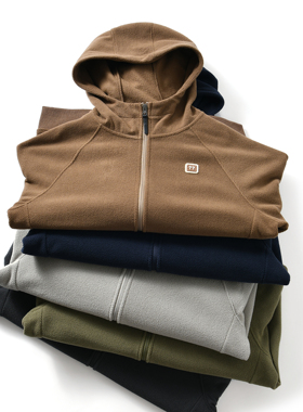 【双面绒+高级肌理-ODM订单】秋冬季男士日系百搭连帽卫衣外套潮