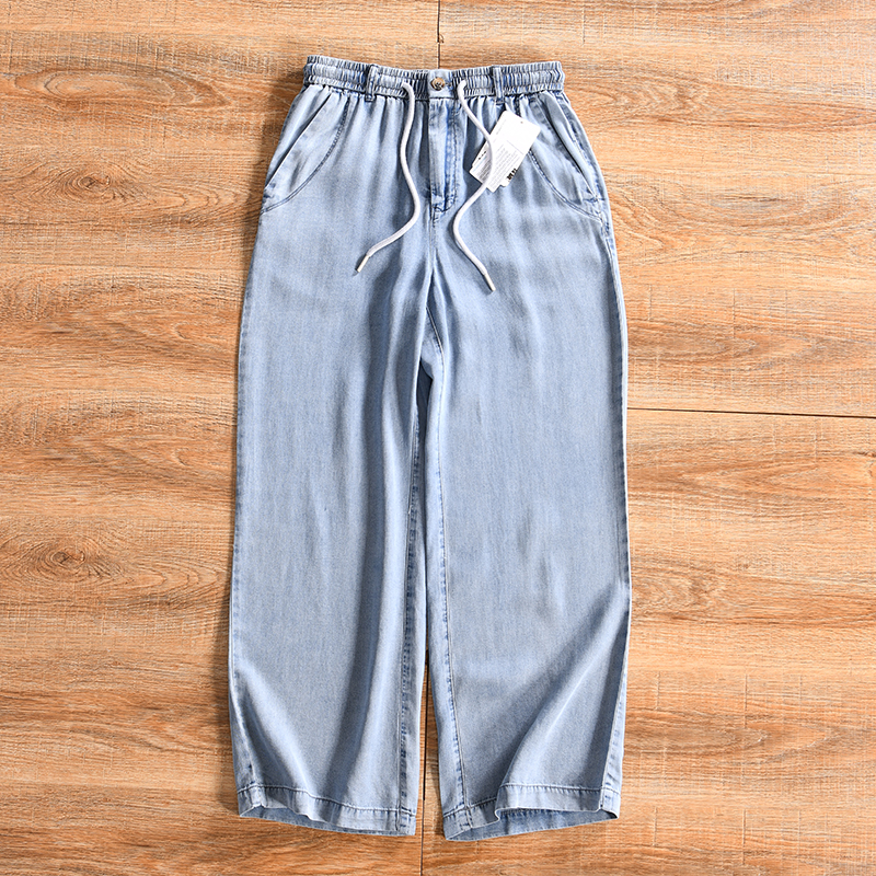 【高垂感-莱塞纤维~外贸尾货】春夏季男士时尚百搭宽松直筒牛仔裤