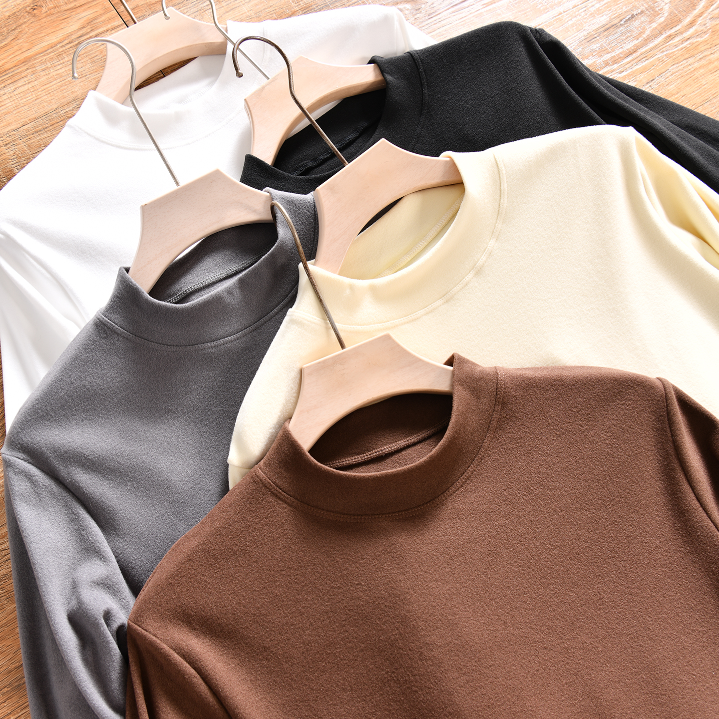 【甄选~双面德绒+高弹无拘束】秋冬男士半高领基础百搭长袖打底衫