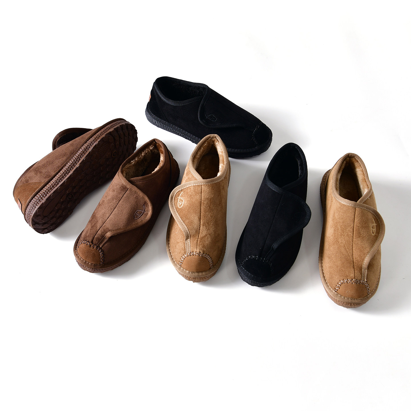 【公司单~反绒鞋面+魔术贴】冬季男士休闲复古加绒保暖一脚蹬棉鞋,流行男鞋,时尚休闲鞋,淘宝优惠券,粉丝福利购,淘宝优惠卷