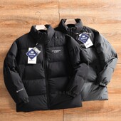 石墨烯科技 男士 防风防泼水 冬季 立领加厚保暖休闲羽绒服 拼色