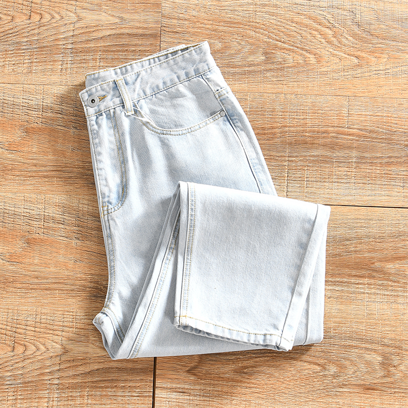 重工水洗+棉质春夏季九分牛仔裤