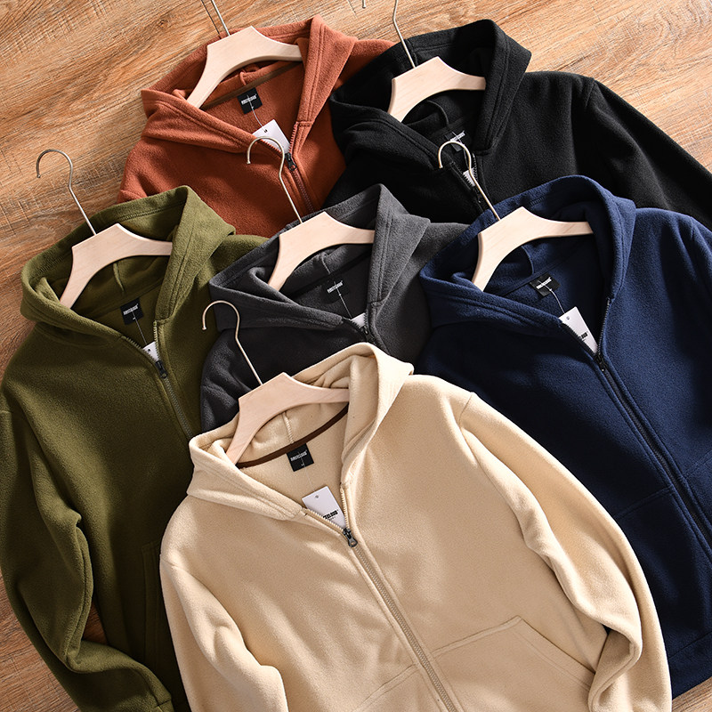 【双面绒+袋鼠口袋！ODM订单】秋冬季男士连帽日系摇粒绒开衫卫衣,男装,卫衣,淘宝优惠券,粉丝福利购,淘宝优惠卷