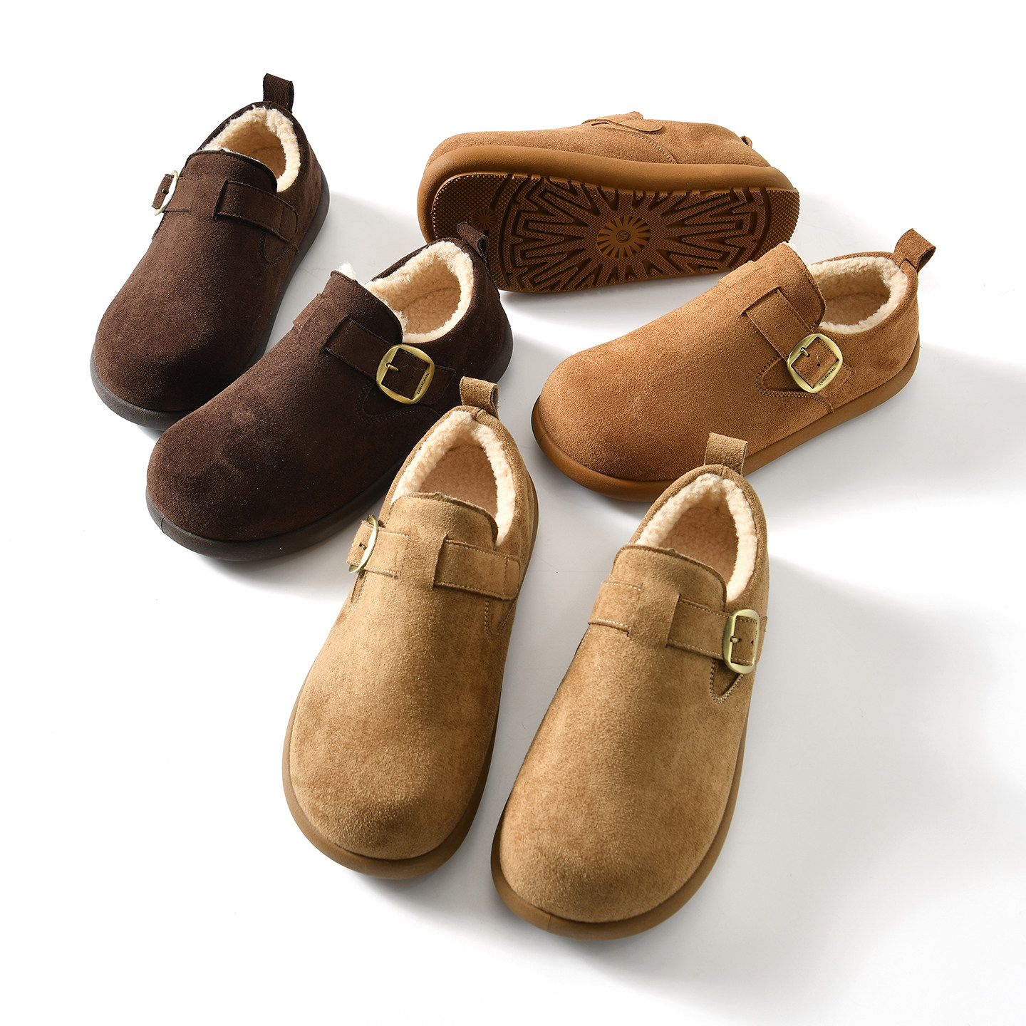 【懒人一脚蹬~反绒鞋面+内里毛绒】秋冬男士加绒加厚勃肯豆豆棉鞋,流行男鞋,时尚休闲鞋,淘宝优惠券,粉丝福利购,淘宝优惠卷