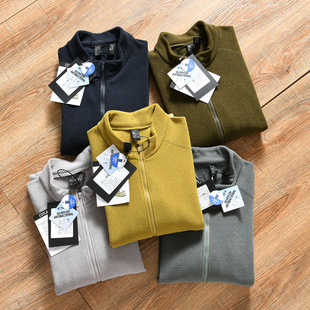 加绒保暖 3D立裁 秋冬季 男士 抓绒衣 户外休闲立领开衫 蜂窝肌理