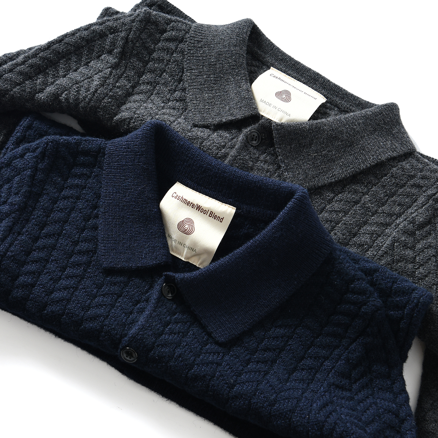 【北欧牛咖~老钱风+90羊毛】秋冬时尚百搭翻领针织开衫毛衣外套男