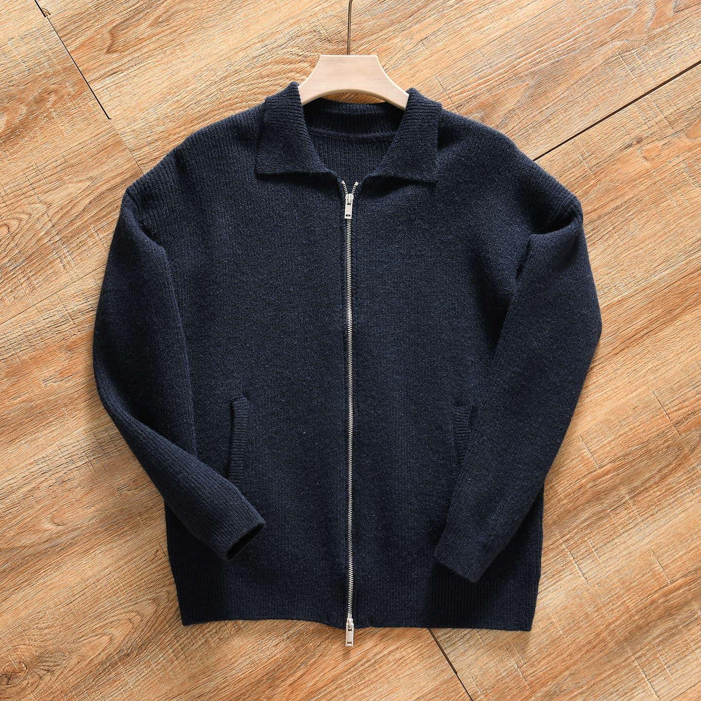 【意式风~软糯亲肤+合体立裁】秋冬男士时尚百搭翻领针织开衫毛衣