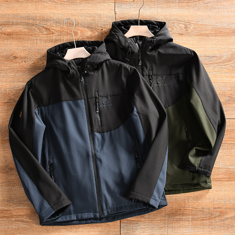 【出口单-防风抗水+3D立裁】秋冬男士户外运动软壳冲锋衣战术夹克