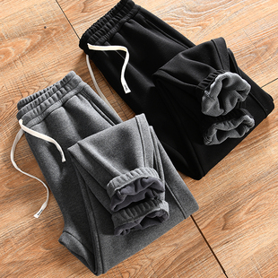 冬季 基础款 男士 松紧腰长裤 潮 口碑系 运动休闲保暖卫裤 加绒抗寒