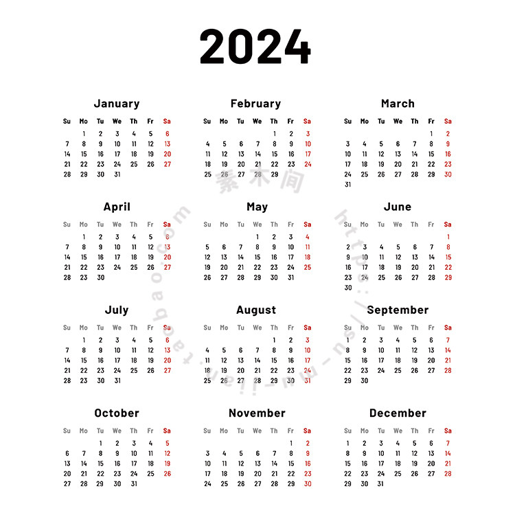 2024年简约日历 甲辰年龙年年历台历模板 ai格式矢量设计素材