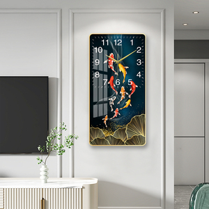 钟表挂画餐厅挂钟装饰画组合带时钟2021新款客厅家用时尚简约挂表