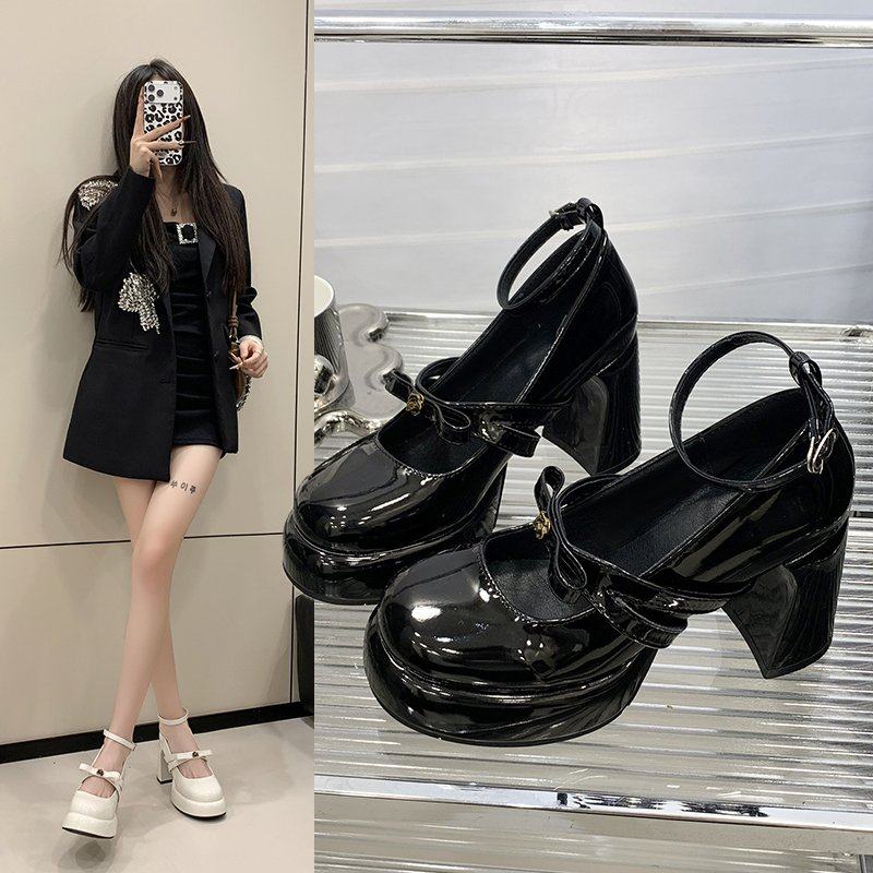 法式超高跟复古玛丽珍鞋女2026春季新款时尚百搭防水台粗跟高跟鞋,女鞋,浅口单鞋,淘宝优惠券,粉丝福利购,淘宝优惠卷