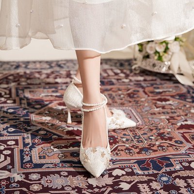 法式婚鞋新娘鞋女2025新款禾秀婚纱两穿不累脚高跟伴娘鞋日常可穿