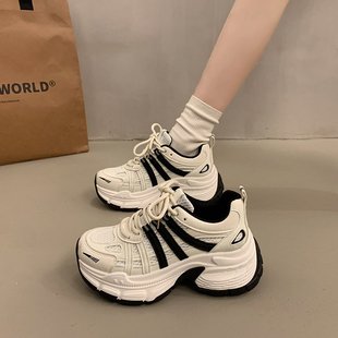 运动休闲鞋 超火厚底松糕老爹鞋 欧货爆款 女小个子增高2025新款 夏季