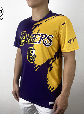 dpoy原创夏季新款速干T恤 湖人复古科比短袖8号23纪念T恤24号紫金