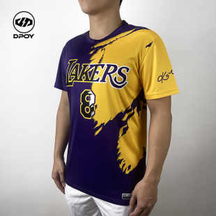 湖人复古科比短袖 速干T恤 8号23纪念T恤24号紫金 新款 dpoy原创夏季