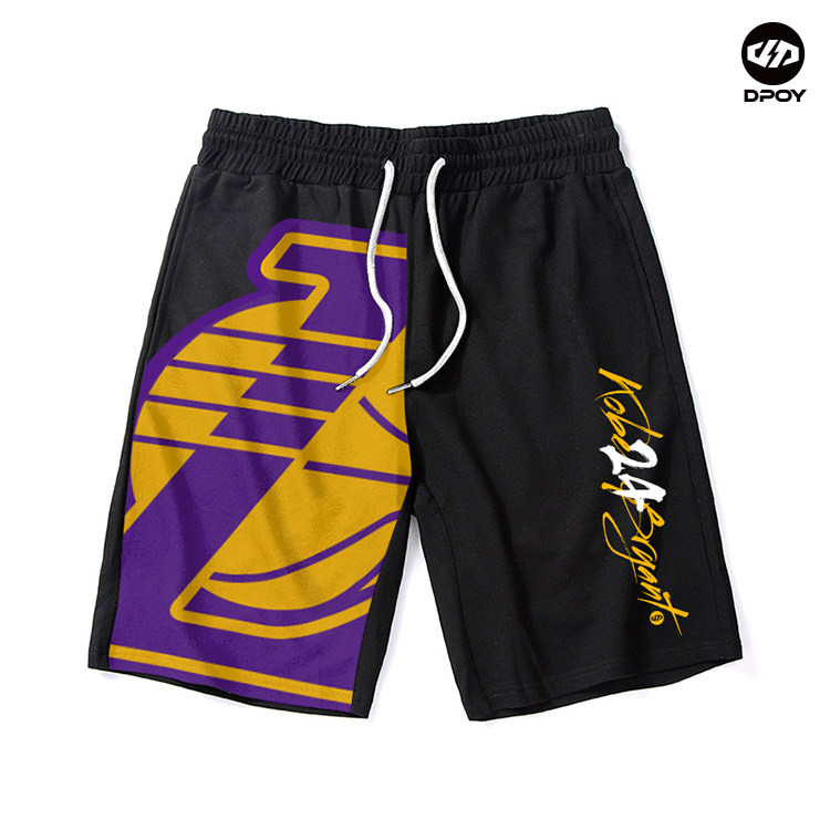 dpoy原创设计湖人卫裤 科比 詹姆斯运动过膝篮球短裤五分速干面料