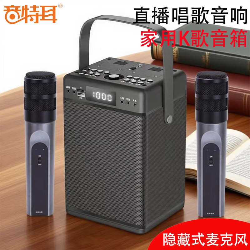 音特耳W400户外k歌音响隐藏式麦歌蓝牙音箱声卡一体机克风家用唱