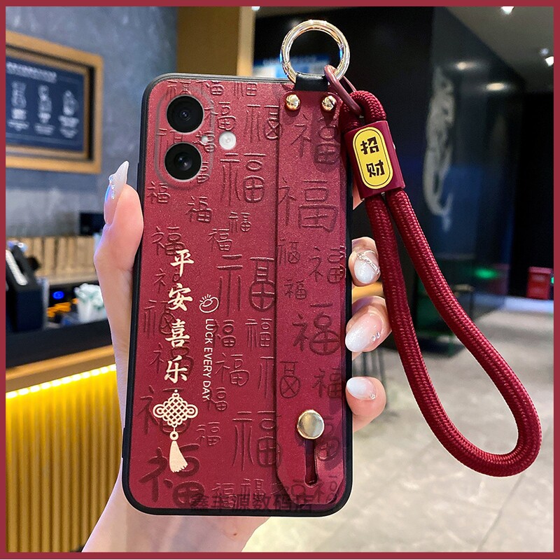 新款酒红色手腕绳腕带支架保护壳