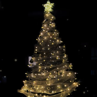 圣诞节玻璃窗丝带圣诞树节日diy材料包氛围场景布置室内拍照道具