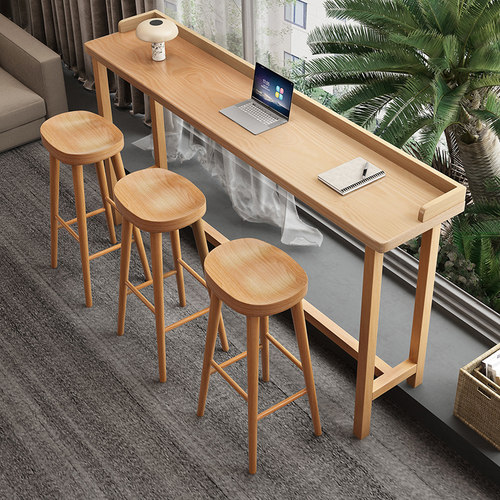 靠墙阳台简约现代实木北欧休闲桌