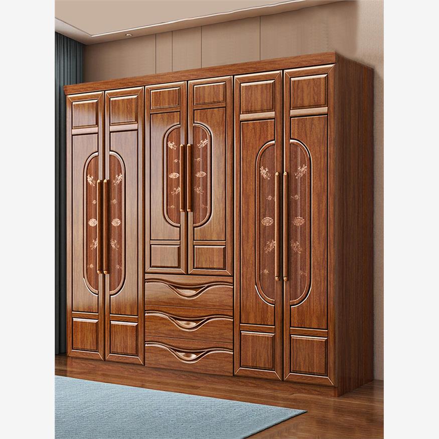 天坛家具新中式胡桃木实木衣柜卧室原木全实木家用现代三四五六门