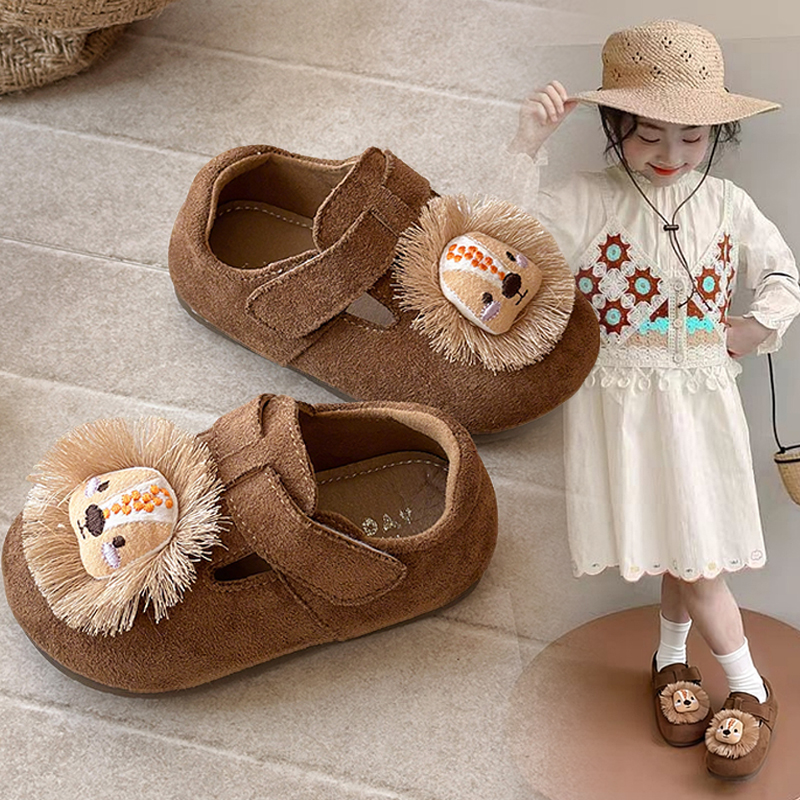 女童复古绒面皮鞋2025春秋季