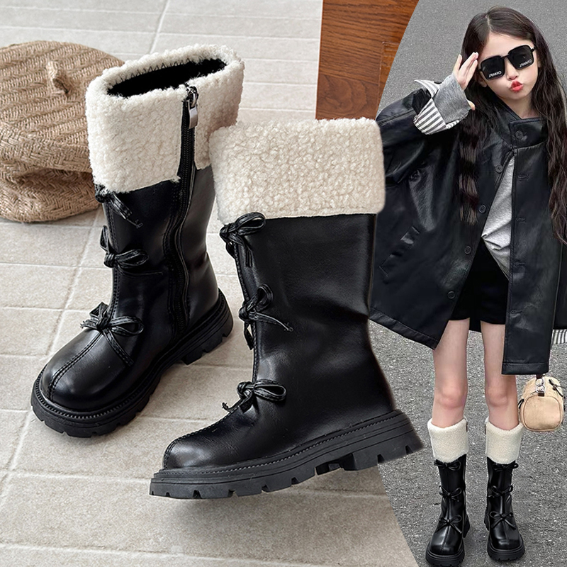 女童靴子加绒2025秋冬季